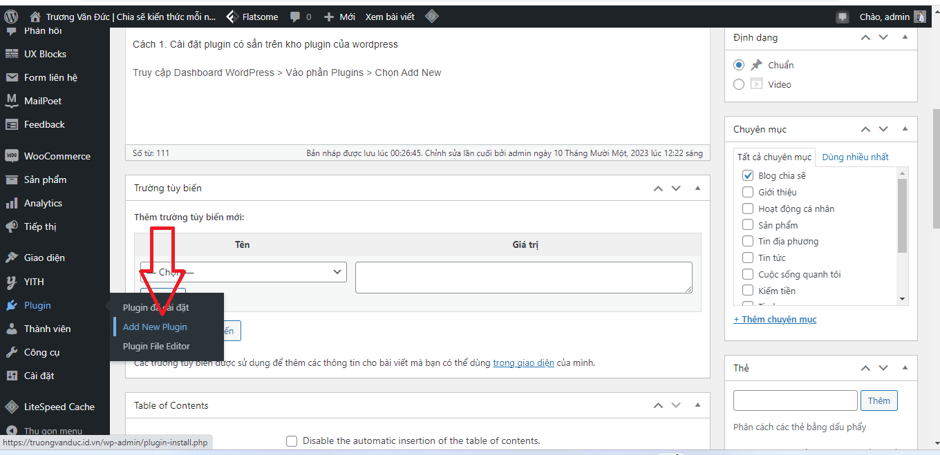 Hướng dẫn cài đặt Plugin cho Wordpress 2