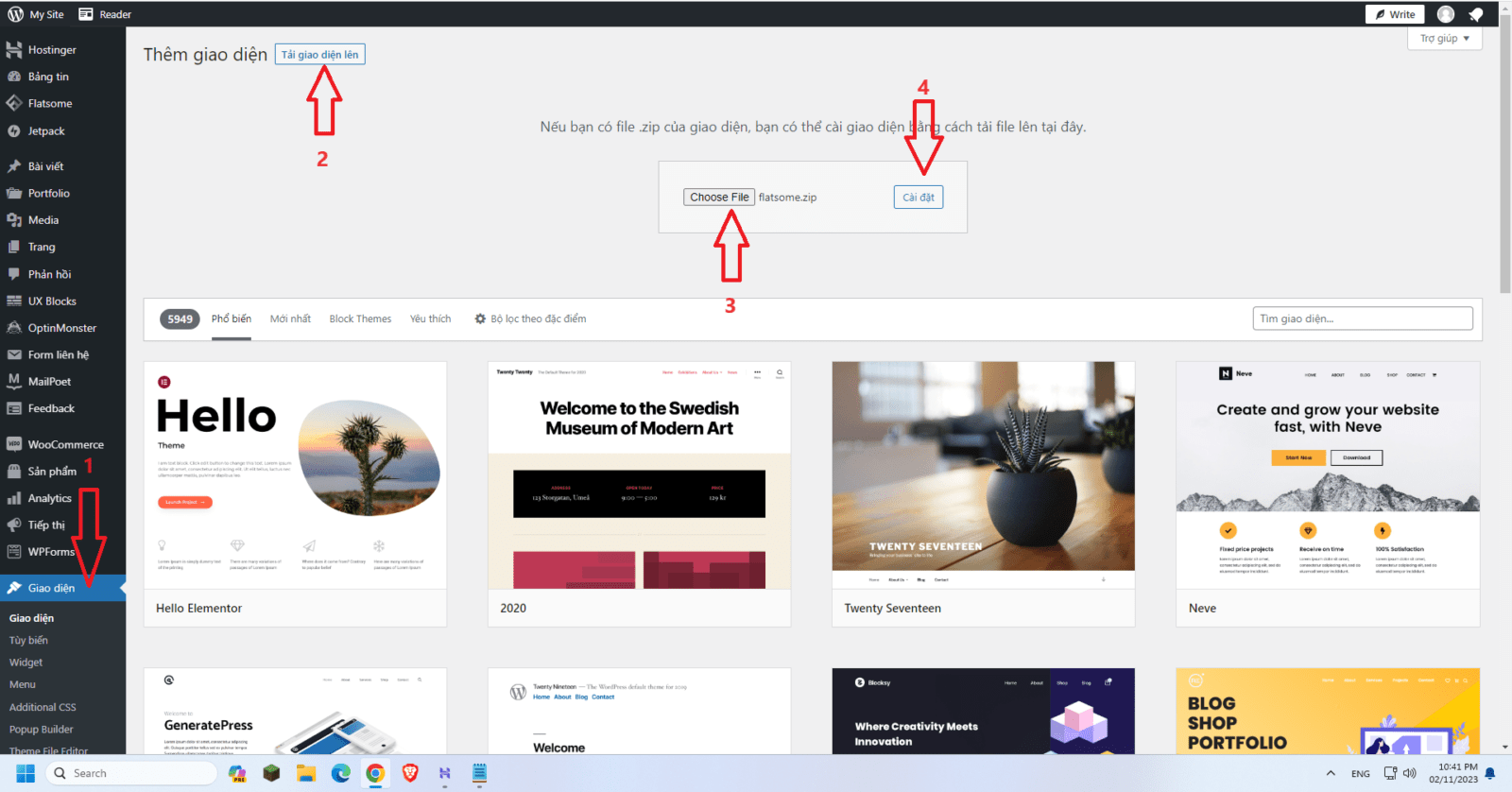 Hướng dẫn 3 cách cài đặt giao diện (theme) cho website Wordpress 6 Upload file theme