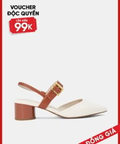 Giày Cao Gót Hở Hậu Khoá Trang Trí