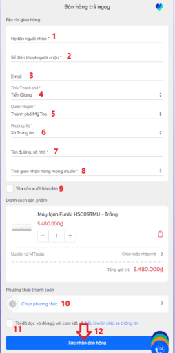 Hướng dẫn mua hàng Mfast
