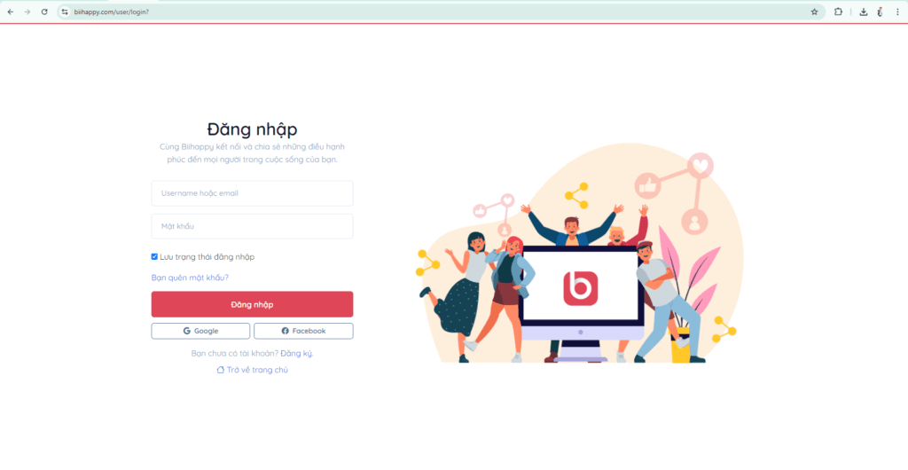 đăng nhập biihappy
