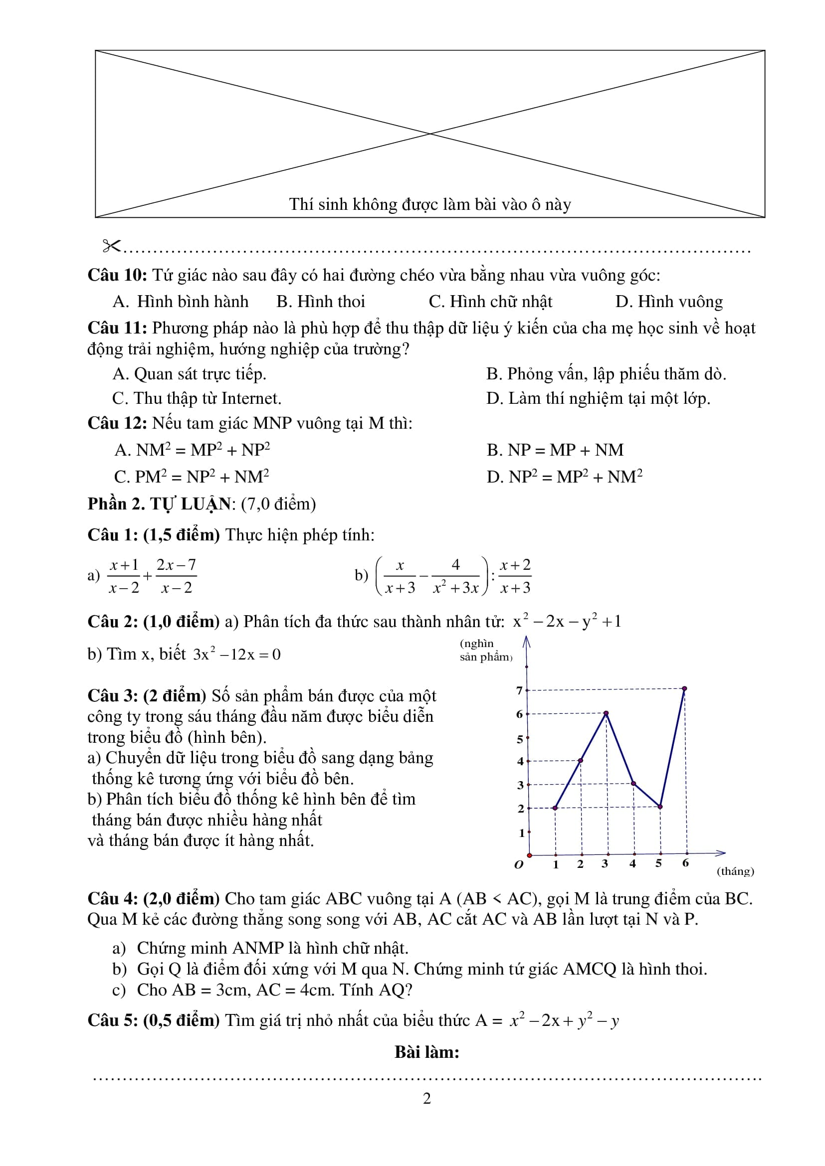 ĐỀ THAM KHẢO CUỐI HỌC KỲ I - MÔN TOÁN 8 CÓ ĐÁP ÁN 6