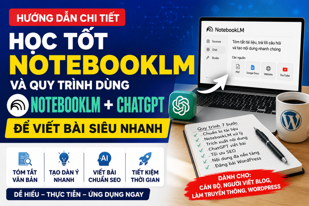 Hướng Dẫn Học Tốt NotebookLM Và Quy Trình Dùng NotebookLM + ChatGPT Để Viết Bài Siêu Nhanh 2026 1 Hướng dẫn học NotebookLM và dùng ChatGPT viết bài chuẩn SEO WordPress siêu nhanh